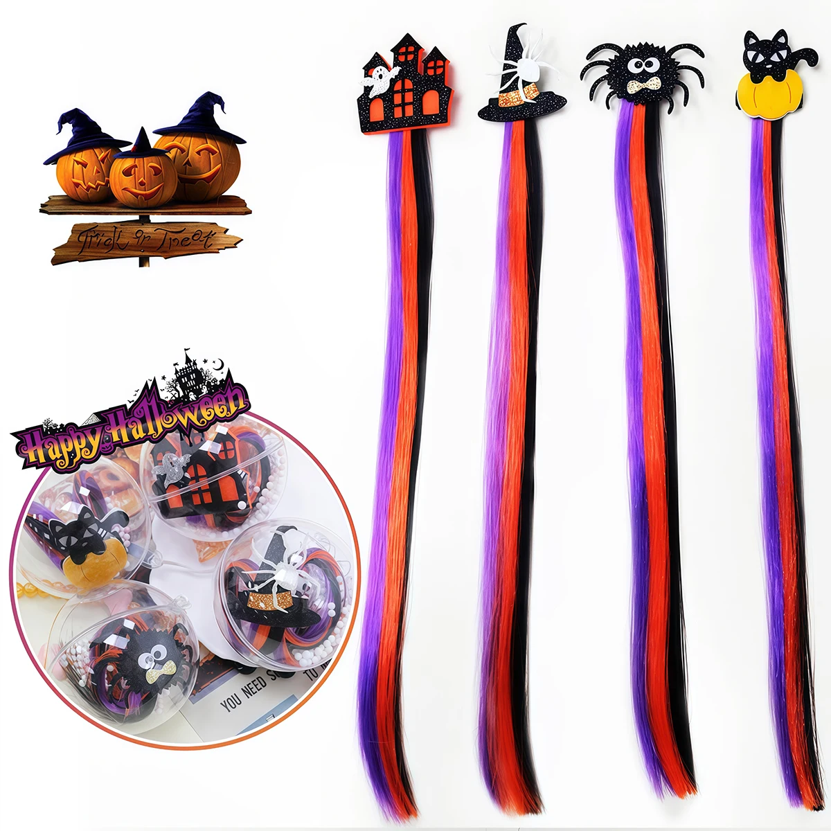 

Креативные заколки для волос на Хэллоуин, двухцветные синтетические заколки для волос из кожи аллигатора, для фестивалей и вечеринок