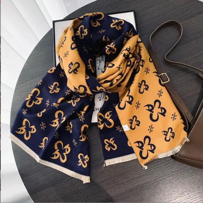 Fashion Shawl Cashmere Wrap Scarf Women Shawl Scarf Ethnic Style Warmth Luxury Warm Scarves Floral Women Jacquard Weave Shawl