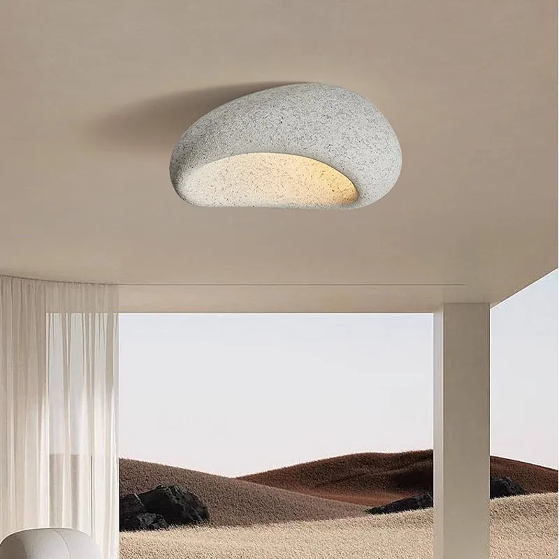 Nordic Minimalist Wabi-Sabi LED Ceiling Lamp Living Dining Room Bedroom Home Decor Indoor Creative Lustre Ceiling Light Fixture image 6
