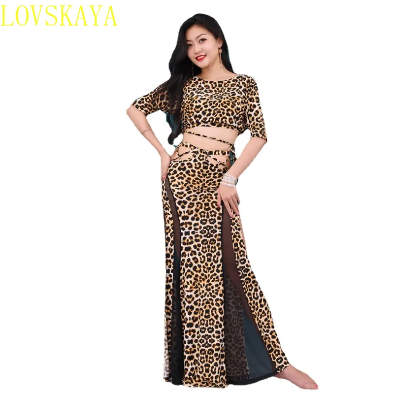 New belly dance costume set, half sleeved top and long skirt, 2 pieces of Oriental dance costume dance costume set