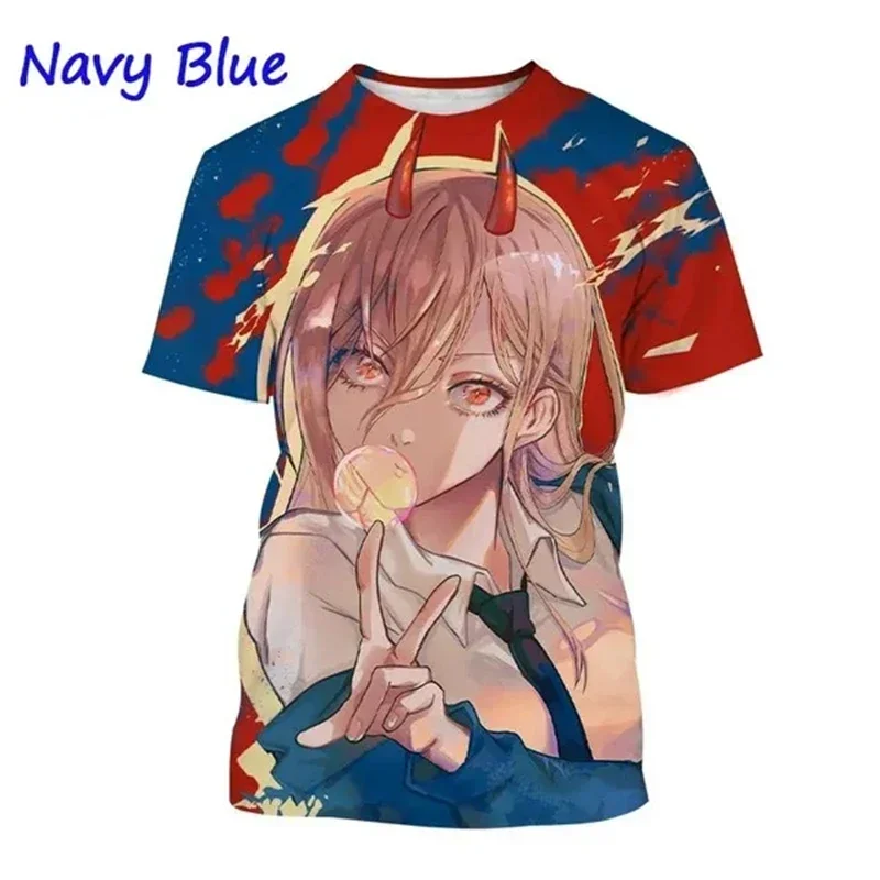 Summer Men Women Fashion Oversized T Shirt Anime Manga Streetwear Chainsaw Man 3D Print T-Shirts Harajuku Tees Tops Y2K Clothing