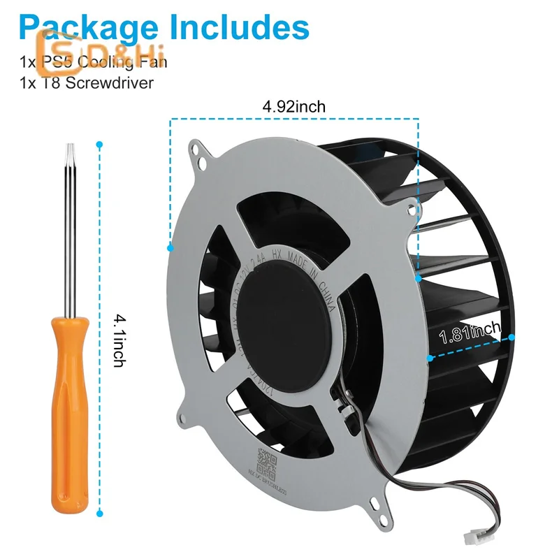 12.0 volts Internal Cooling Cooler Fan For PS5 Console Fan For PS5 Console 23 Blades Internal Cooling Fan For PS5 Blades