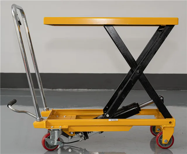 2022 New Hot 1000kg Loading Capacity Hand Manual Hydraulic Scissor Lift Table Trolley