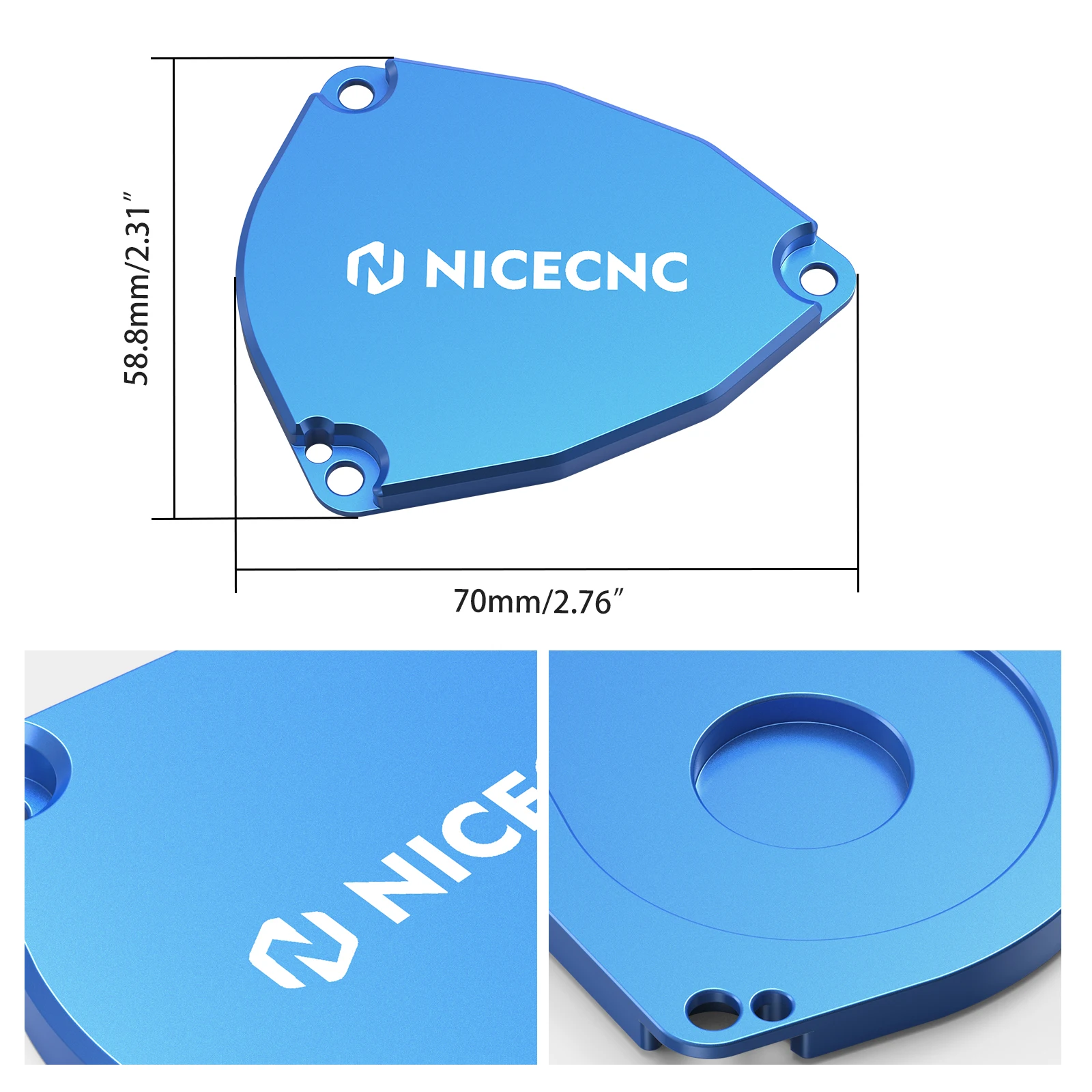 NICECNC ATV Drosselklappengehäuse-Abdeckkappe, Schutz für Yamaha Raptor 700 2012–2023, Raptor 700R 2016–2024, 2019, Raptor 700 700 R, Aluminium – Detail 4