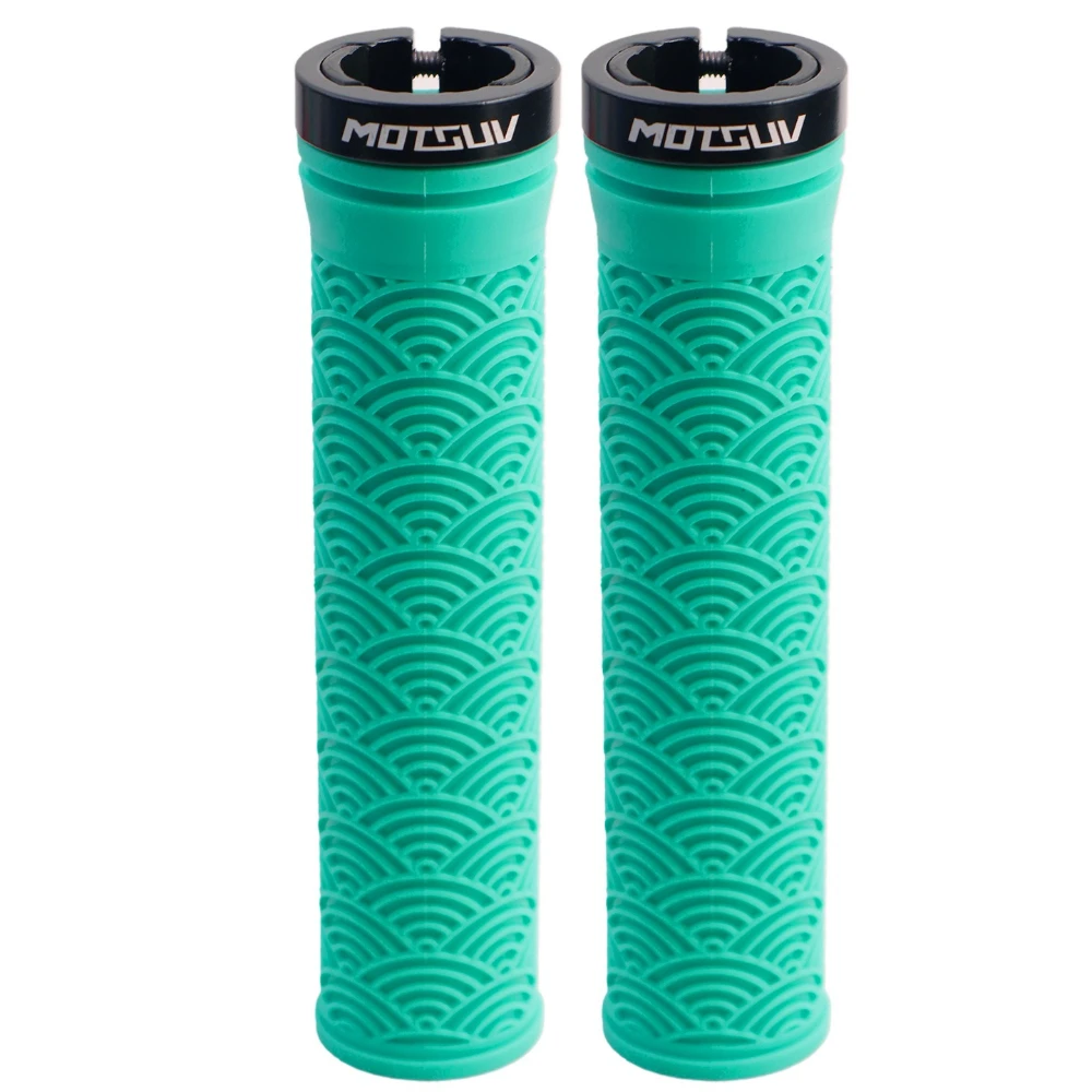 1 Pair Mountain Bike Cloud Pattern Handlebar Grips, TPE Non-Slip Single Lock-On Bike Grips, Universal Bicycle Handle Grips
