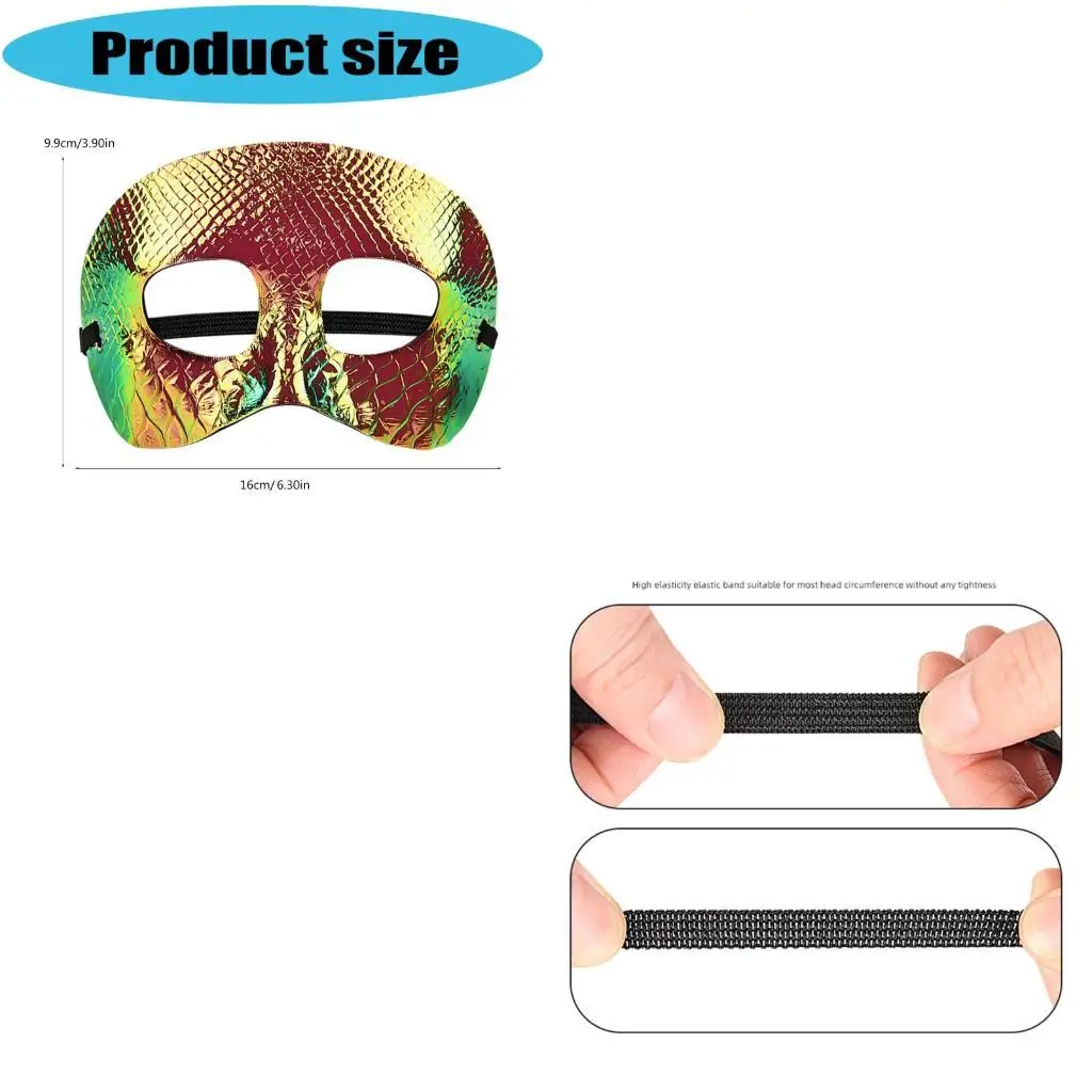 

652F Elegant Metallic Half Face Costume Mask Breathable Foam Lining Portable Halloween Party Mask For Event