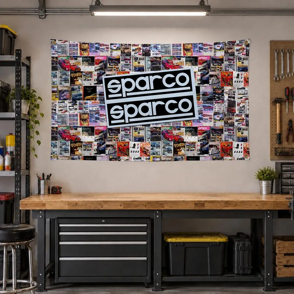 Sparco Performance Racing Gear Flags Personalized Banner Flag Room Dorm Camping Picnic Garage Bar Outdoor Wall Decor