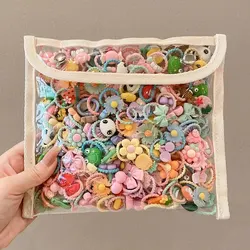 50Pcs/Lot Children Hair Accessories Girls Cartoon Elastic Hair Bands Baby Head Rope Kids Small Animal Headband Cute Headdress