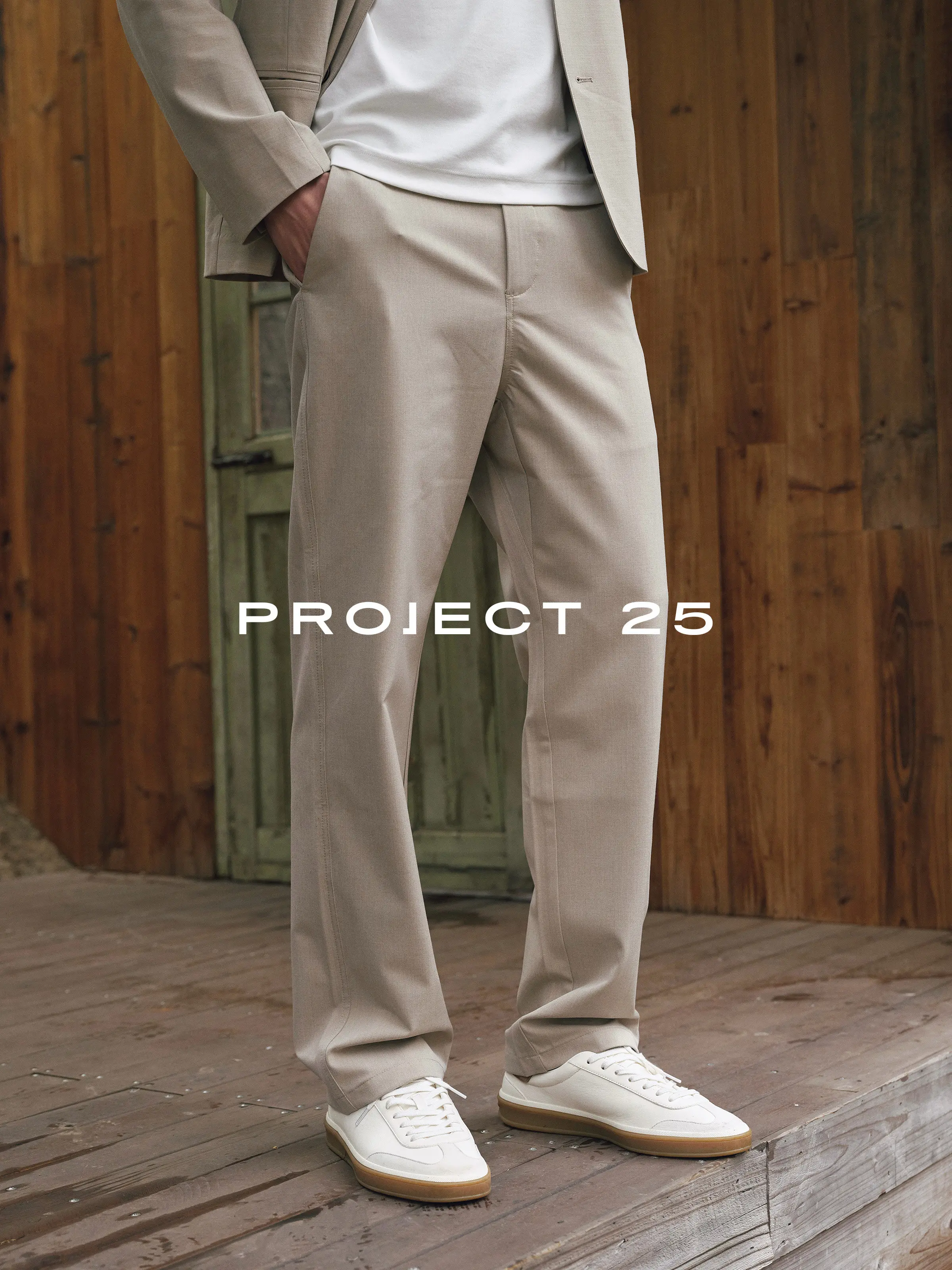 PROJECT 25 Men's Tech Blend Twill Stretch Trousers Structured Straight Leg Business Casual Versatile Commute Pants