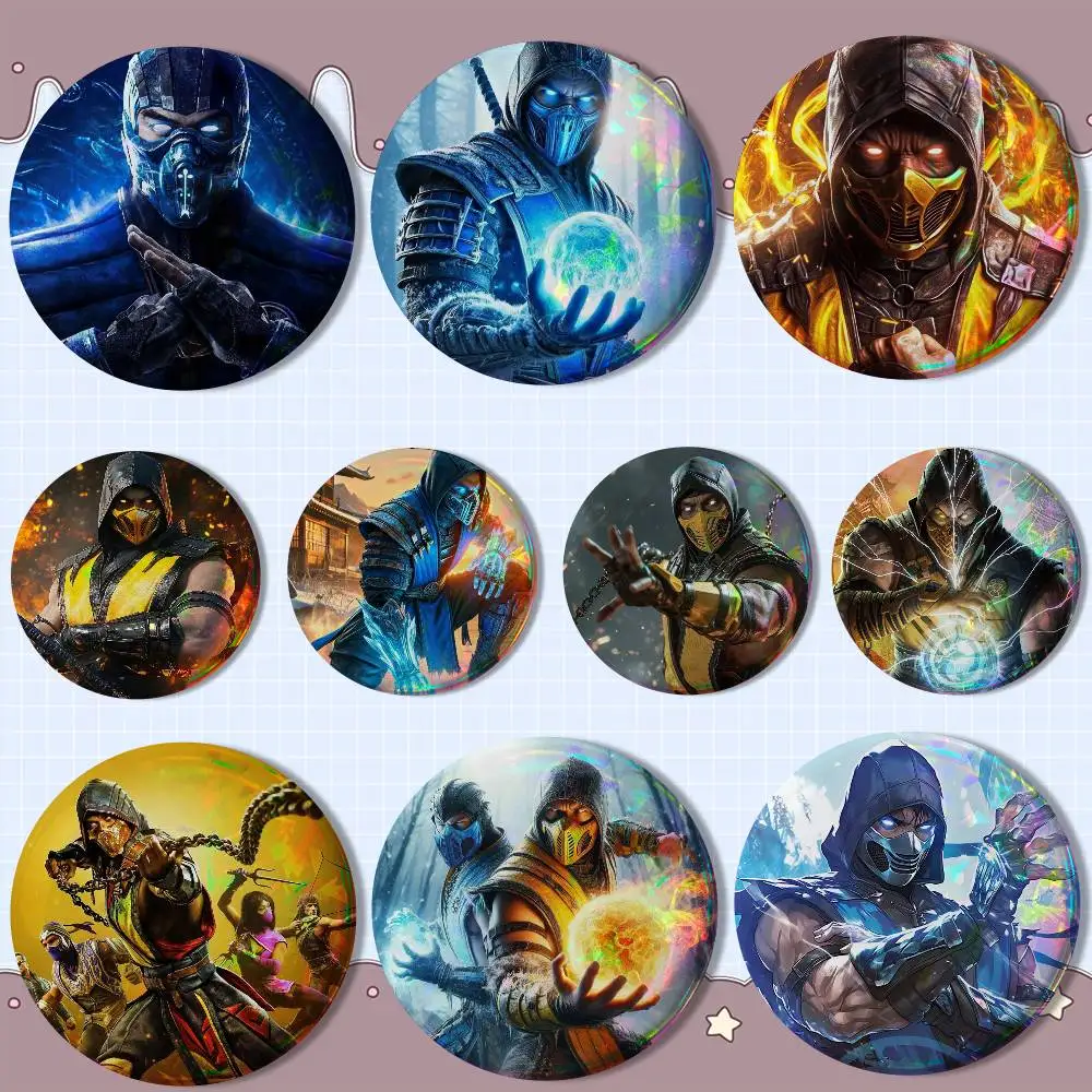 

Game Mortal K-Kombat Fierce Badge on Backpack Clothes decoration Tinplate Round Brooch Funny Custom Gifts for Friend