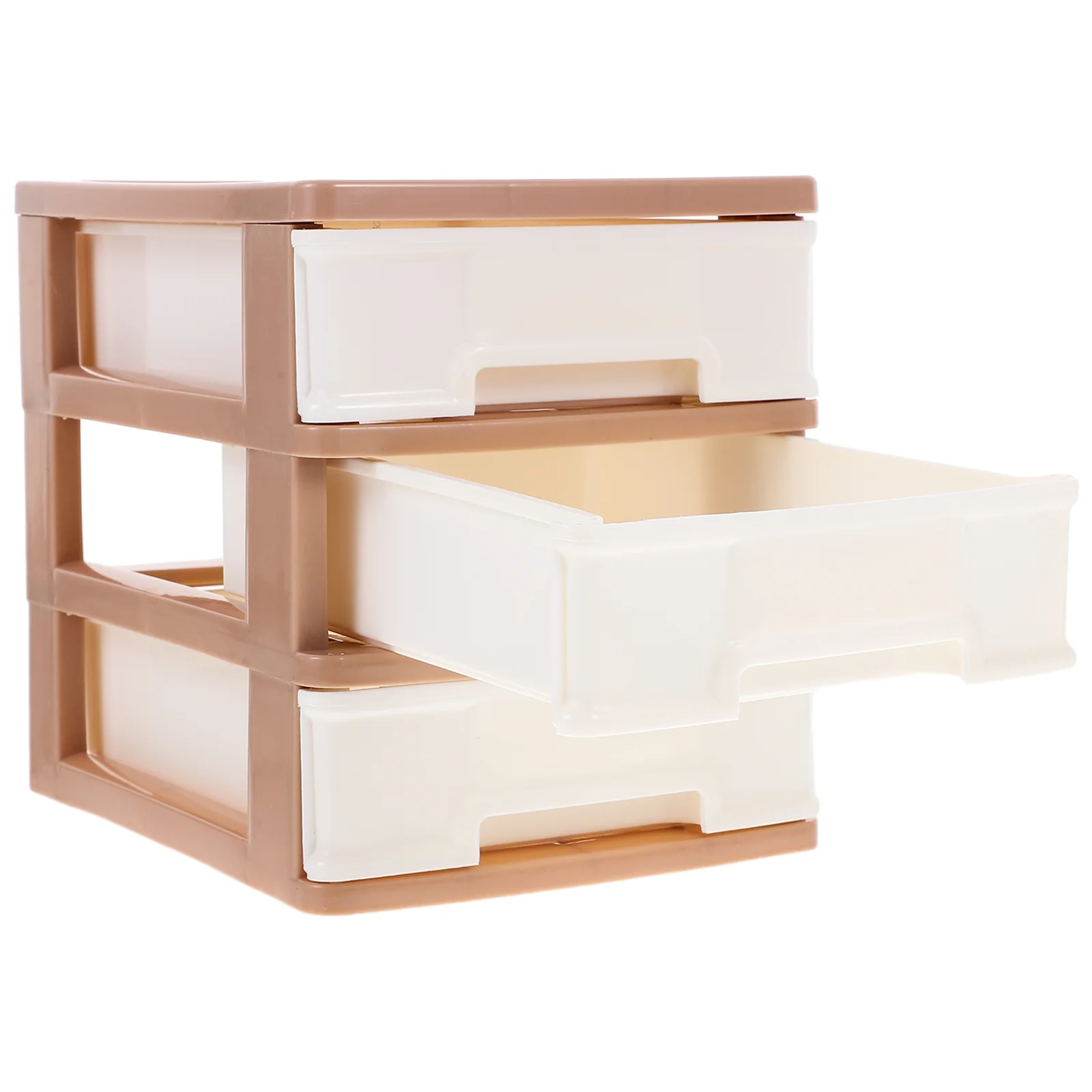 Desktop Drawer Storage Cabinet Brown Shelves Organizer Sundries with Drawers Miscellaneous Items