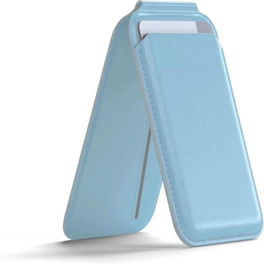 

Новая защелкивающаяся подставка для телефона, кошелек, складной держатель для карт из искусственной кожи, безопасная противоугонная магнитная подставка для iPhone 16, 14, 13, 12