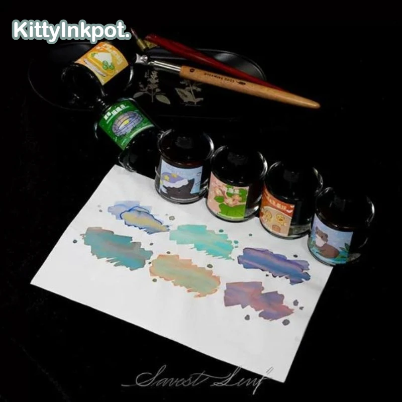 

KittyInkpot 52 Colors 35ml Sheen Fountain Pen Ink Non-Carbon For Dip Pen For JINHAO Hongdian School Art Supplies Stationery