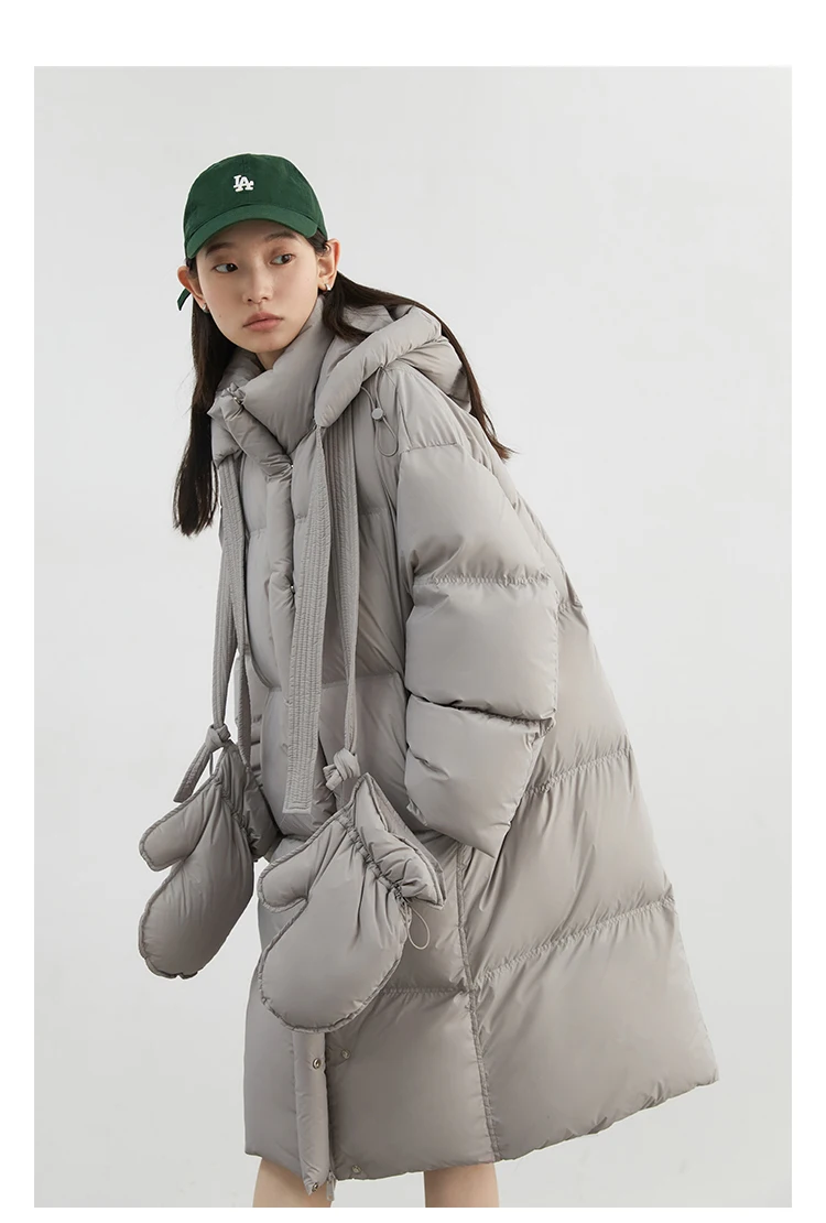 CHIC VEN New Women Down Coats Solid Loose Casual Hooded Down Jacket Female Soft 90 White Duck Down Coat Thick Autumn Winter 2024