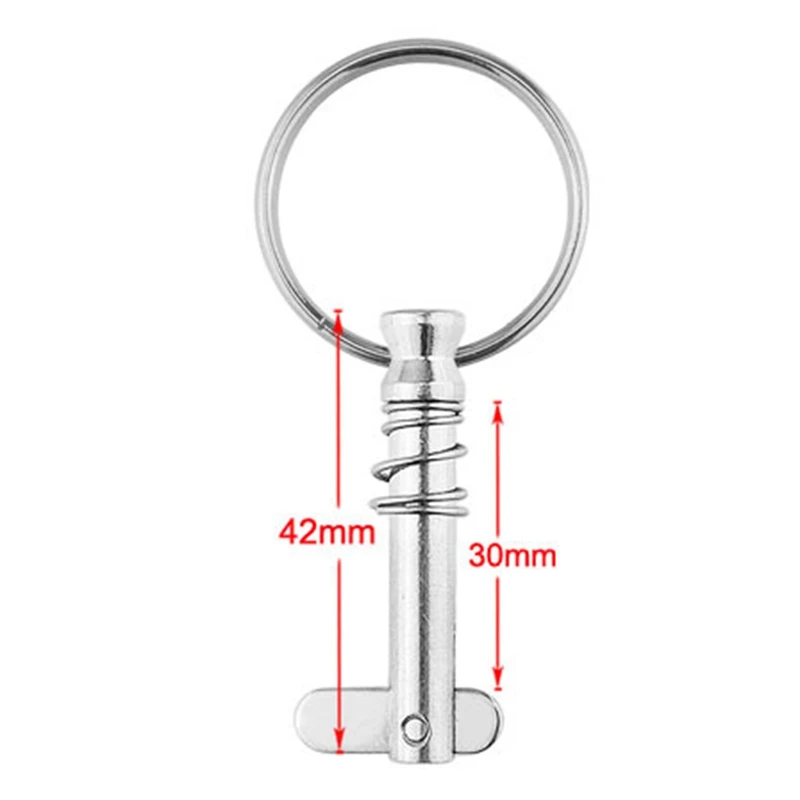 6Pcs Quick Release Pin Boat Bimini Top Pins 1/4 Inch Diameter with Drop Cam & Spring, Marine Hardware with Pull Ring