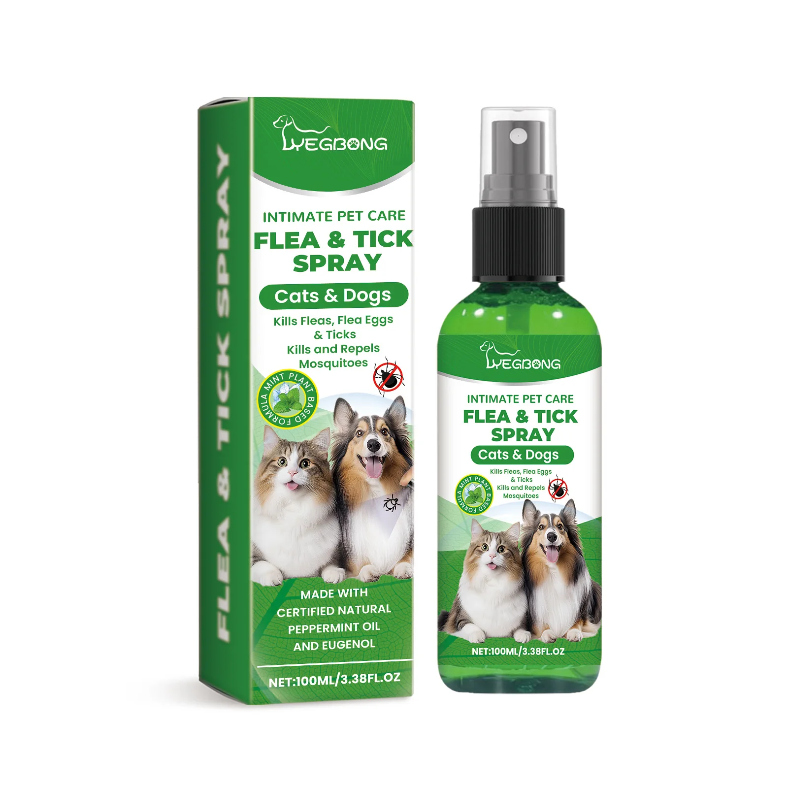 Mite Removal Spray Cats Dogs Flea Killer Itching Relief Remove Ticks Cat Allergy Treatments Anti Lice Insect Pet Skin Care Spray