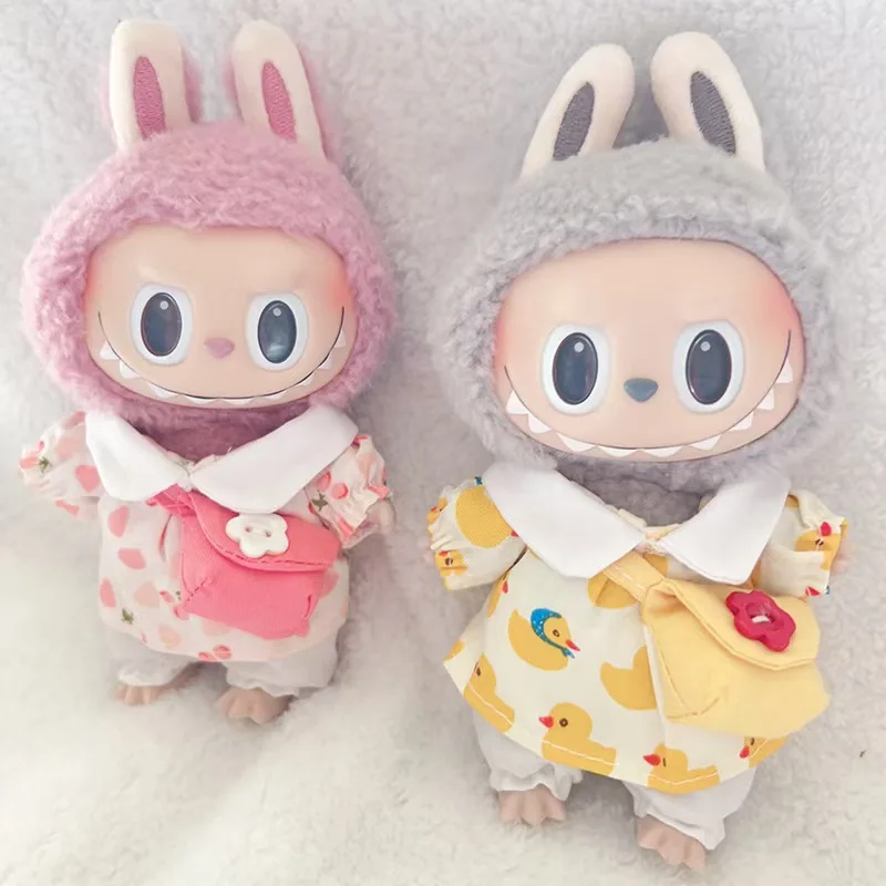 

[No doll]For 17cm labubu fake two pieces uniform Decoration Little Cloths v1/v2/v3 baby clothes cool sweater doll can be worn