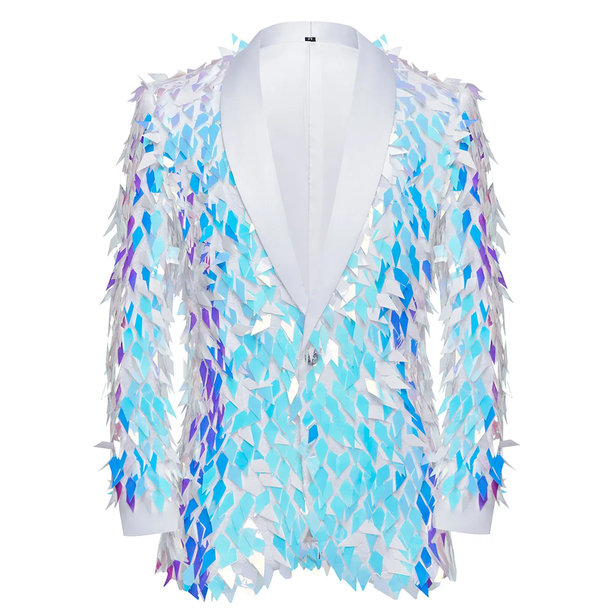 New Design Male Sequins Blazer Coat Shawl Collar Single Button Bar Singer Concert Stage Performance Shiny Tuxedo Party Blazers