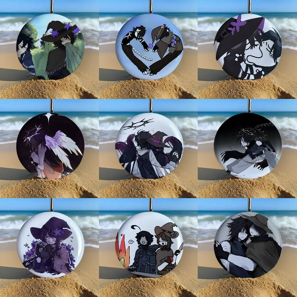 Anime A-Azure X Two Time Brooches Stylish Ornament Pins Exquisite Round Badge Bag Accessories Jewelry Gifts