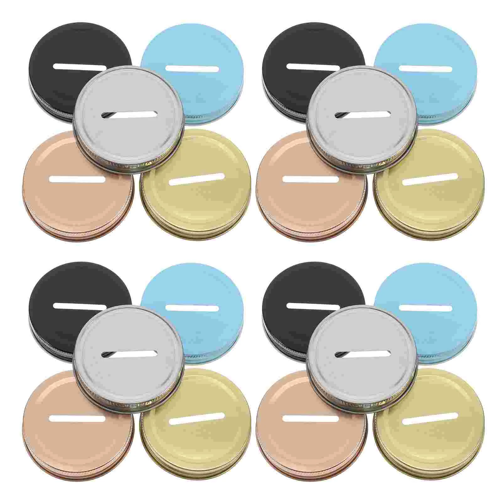 20 Pcs Mason Piggy Bank Lid Jars Convenient Canning Lids Slot Cover Leakproof Covers Tinplate Coin Caps Work