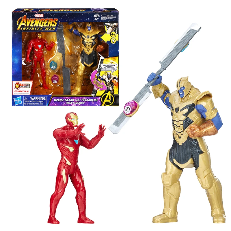 

Marvel Avengers Infinity War Iron Man vs Thanos Hero Vision Battle Set Characters Action Figure With Sound and Light Effects Toy