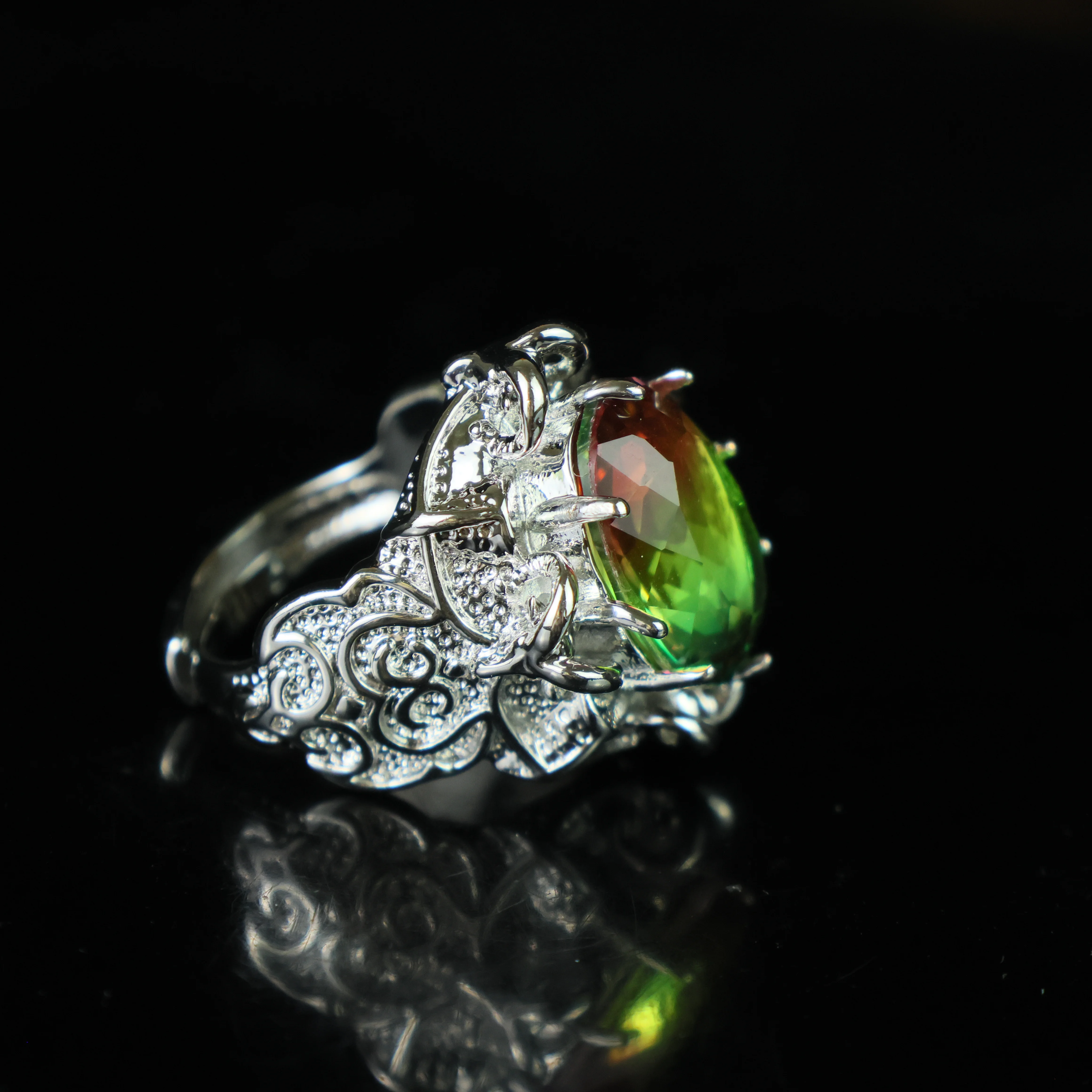 

10k White Gold Double Halo Pave Diamond Ring - Bridal Set