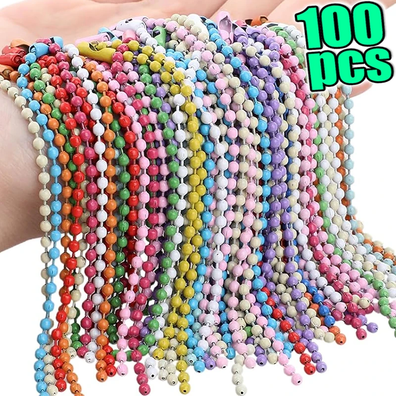 10/100pcs Ball Bead Chains Diy Keychain Dolls Label Hand Tag Connector Bracelet Jewelry Making Finding Accessorise Wholesale