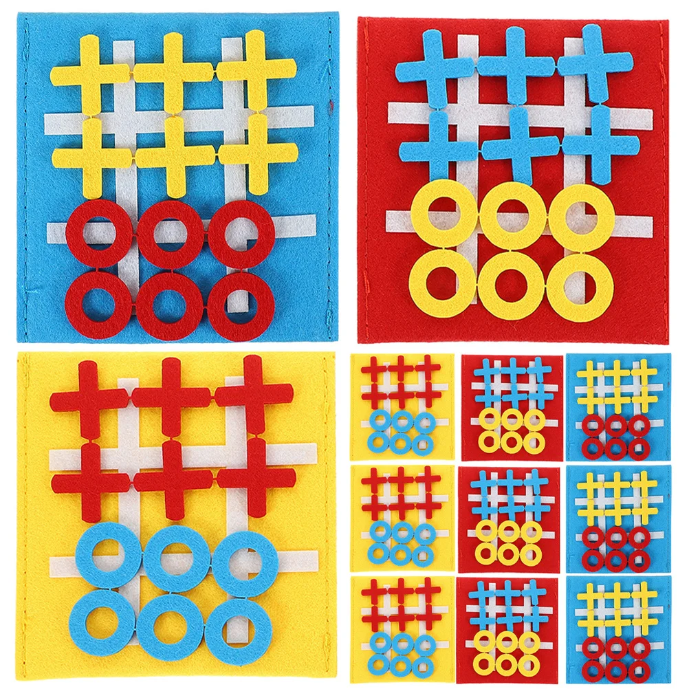 12個入り チックタックトー ボードゲーム 子供向け フェルト製 教育パズル 学習アクティビティセット 家族で遊ぶ インタラクティブプレイ パーティーギフト