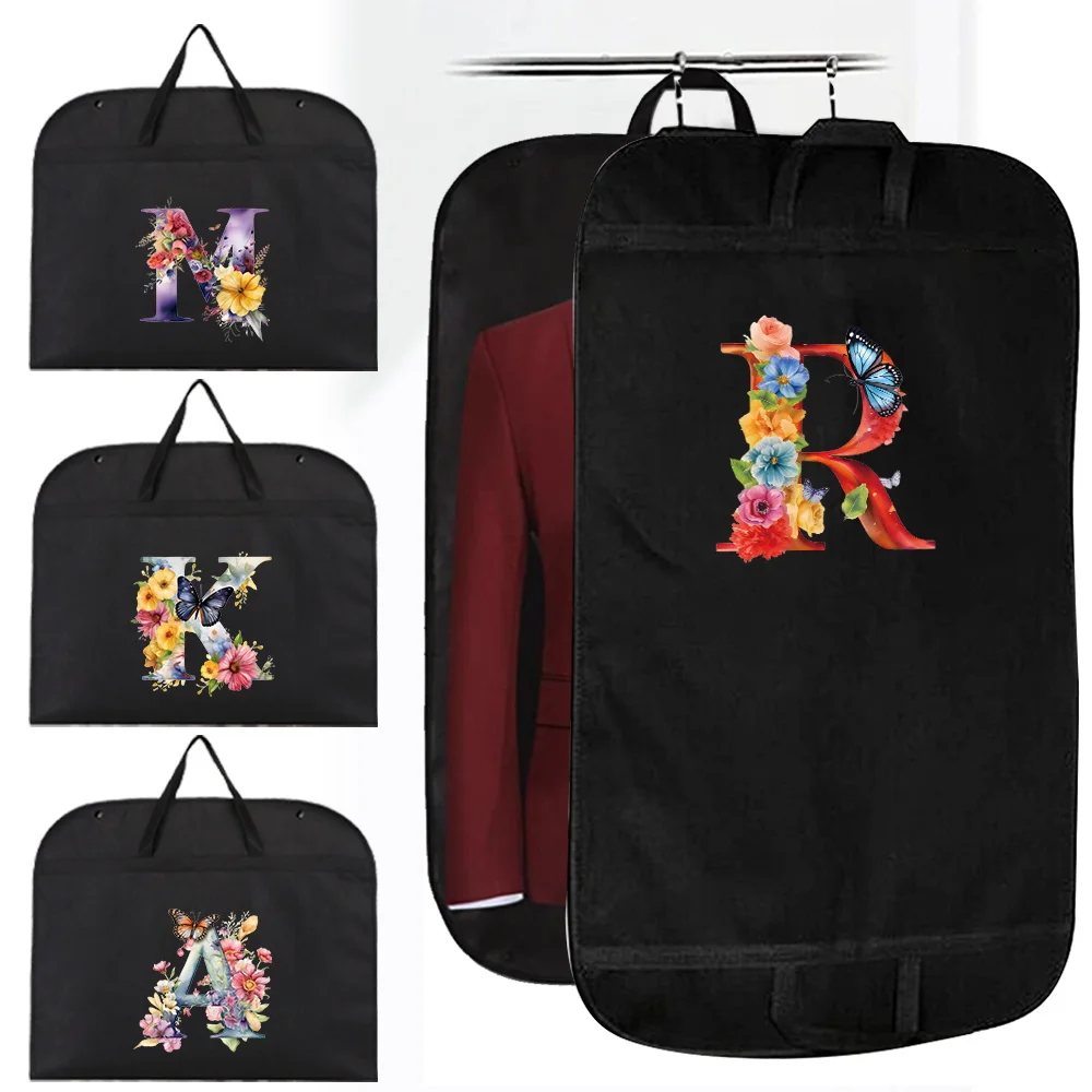 

Foldable Dust Cover Zipper Clothing Cover Suit Butterfly Letter Series Coat Storage Bags Handles Hanging Organizing Bag
