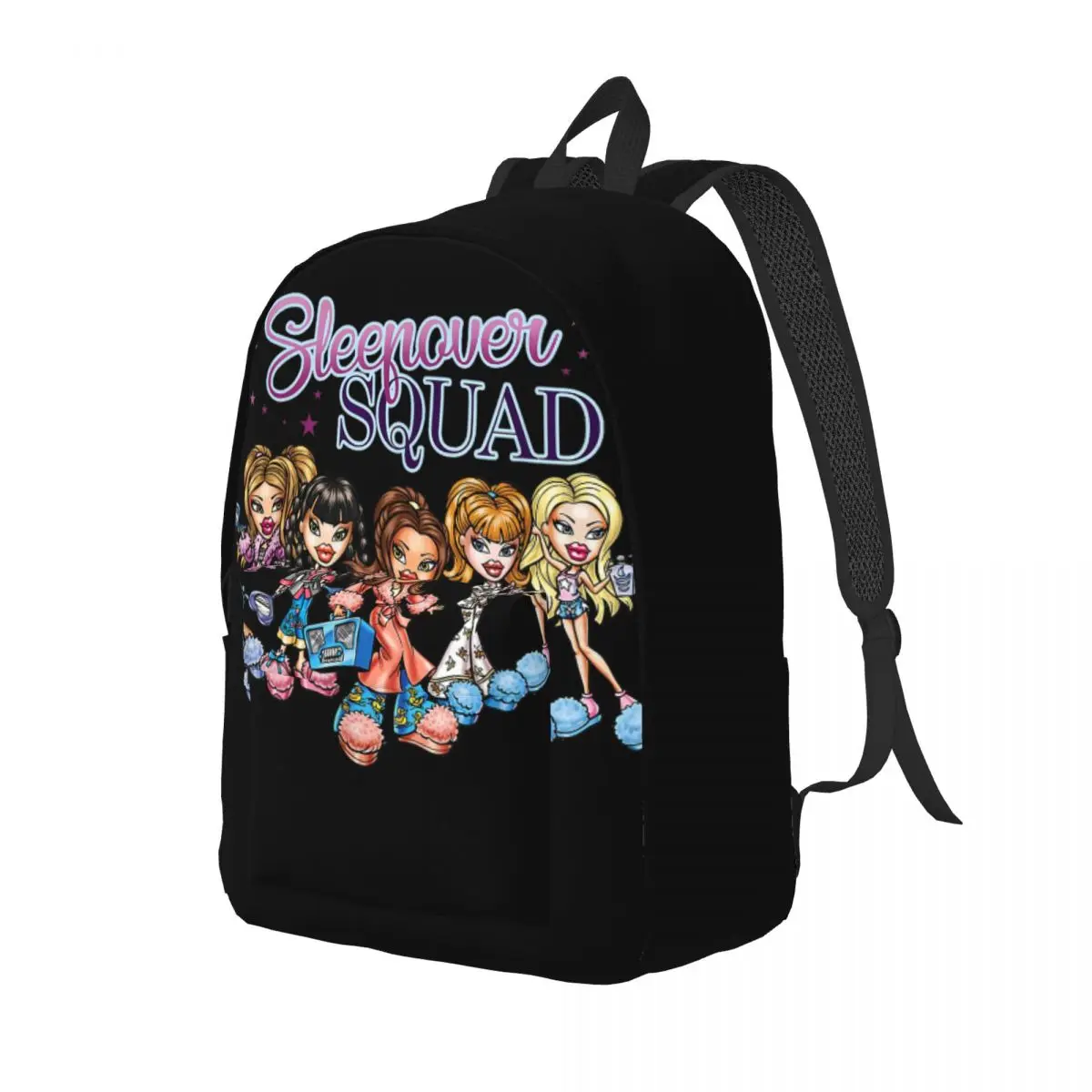 Bratz Group Shot Sleepover Squad mochila para adolescentes, regalo de escuela secundaria, negocios, bolsas de lona para computadora portátil para hombres y mujeres