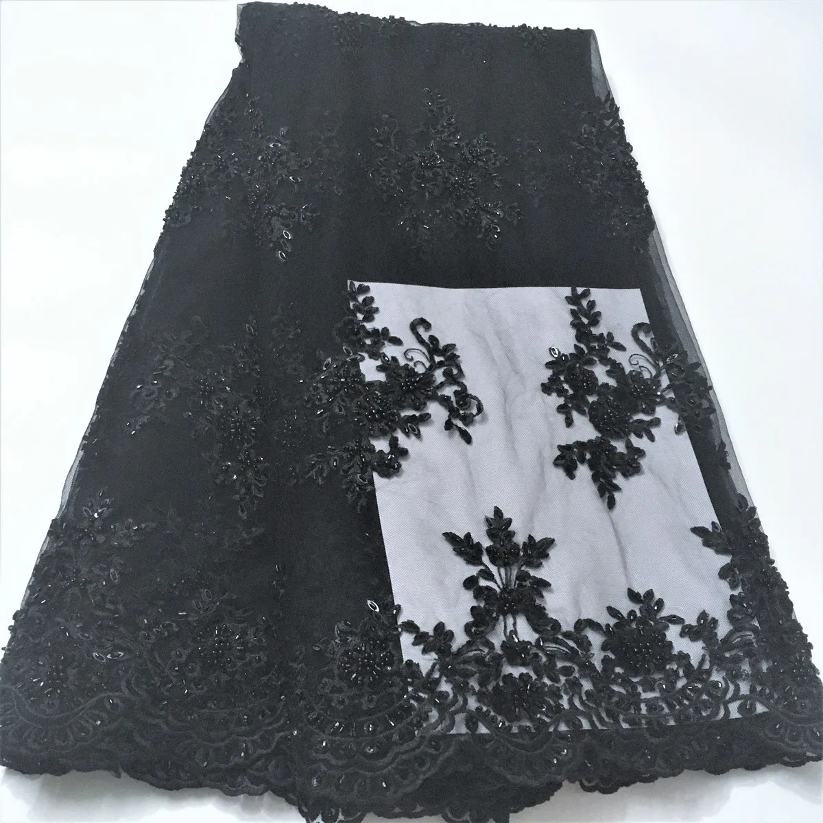 Handmade Lace African French Lace Fabric 2021 High Quality Beaded Ghana Lace For Nigerian Lace Fabrics For Party Dress KW013