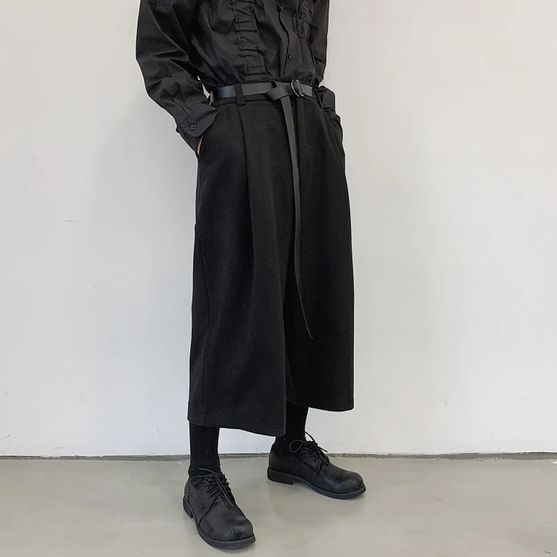 Luzhen cor sólida em linha reta calças cortadas dos homens 2025 verão nova alta qualidade streetwear solto original calças casuais jy3618