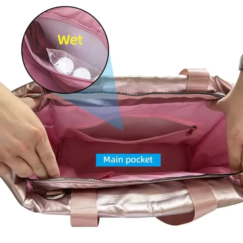 Large Capacity Women Gym Sports Bag LightWeight Dry Wet Separation Yoga Mat Bag With Zipper Handle Soft Shoulder