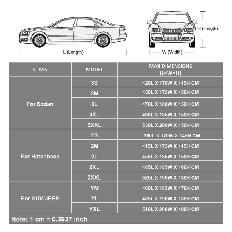 Kayme Car Cover for Automobiles All Weather Waterproof  Sun UV Rain Dust Snow Protection Universal Fit Sedan SUV Hatchback