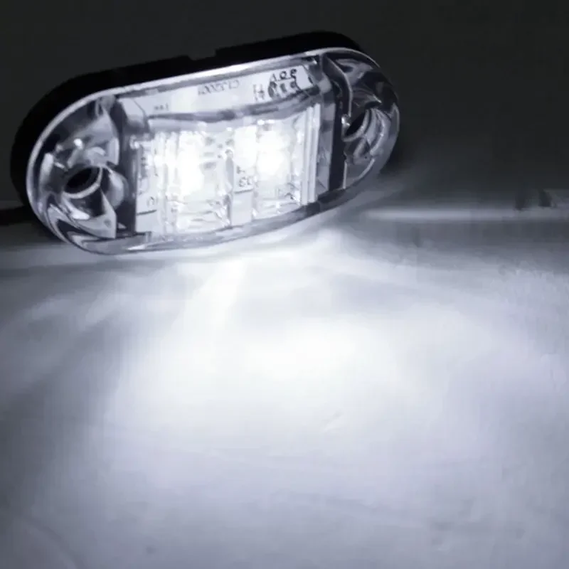 2 unids/set 12V 24V LED marcador lateral de coche luz trasera remolque camión luces de posición lateral lámpara trasera blanca accesorios para automóviles