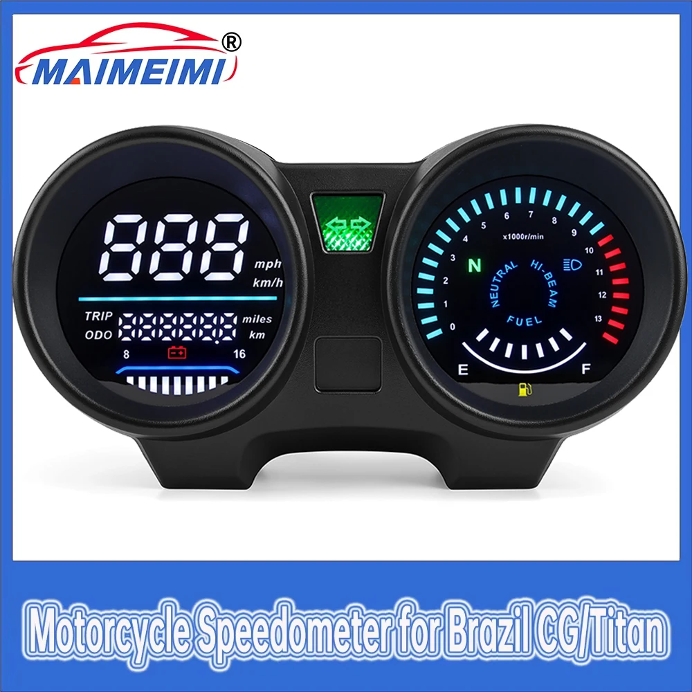 Moto speedometer digital led panel rpm speed gauge for motorcycle brazil titan 150 for honda cg150 2004-2009 fan150 2010 2012