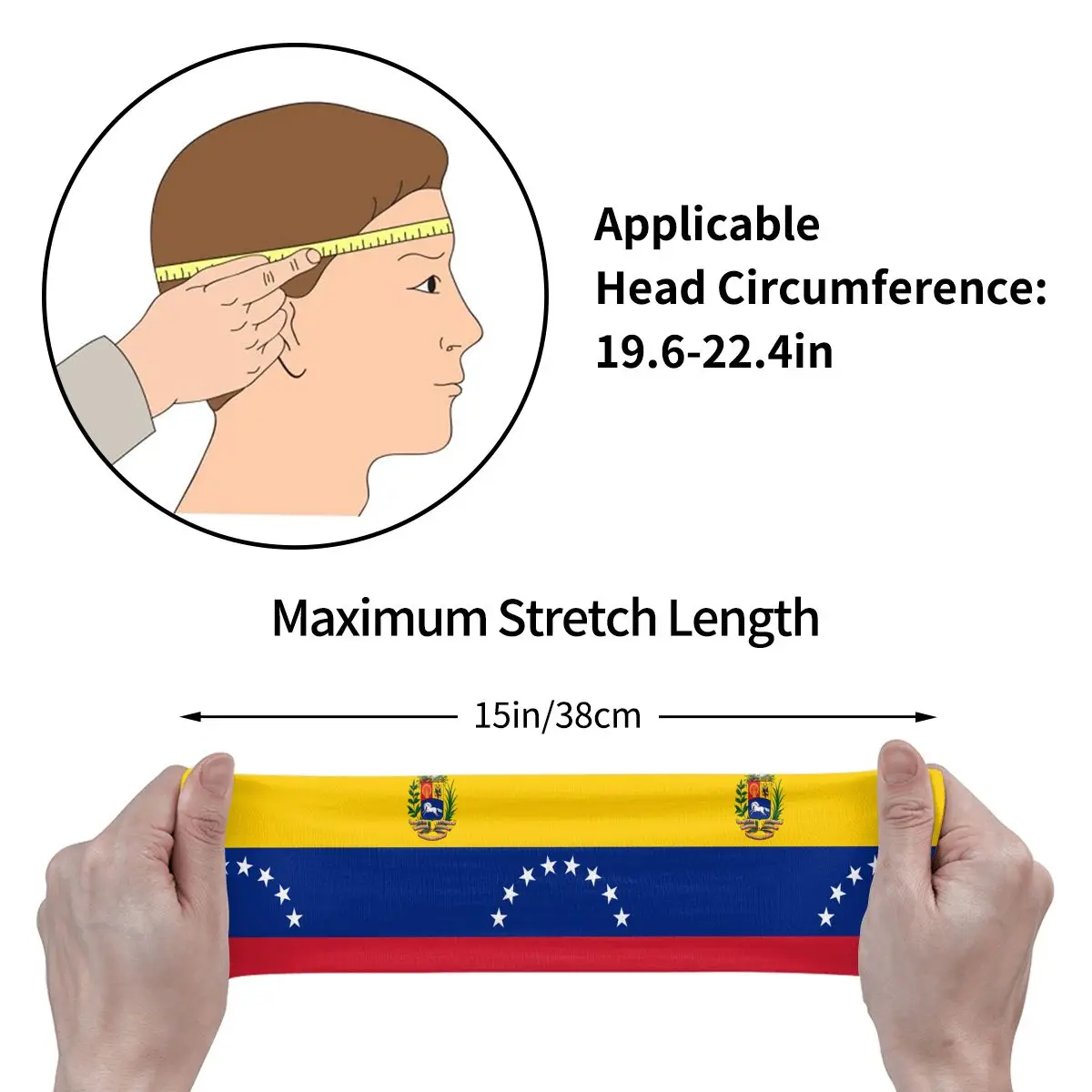 Flag Of Venezuela Elastic Hair Band Yoga Headband Makeup Hair Hoop Headwrap