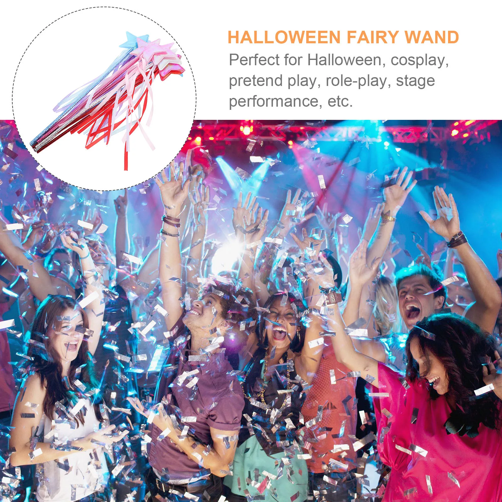 10 قطعة عصا خرافية متينة على شكل نجمة خماسية ممتازة للأطفال في الهالوين كوسبلاي دعائم لعب التظاهر نجمة خماسية خرافية