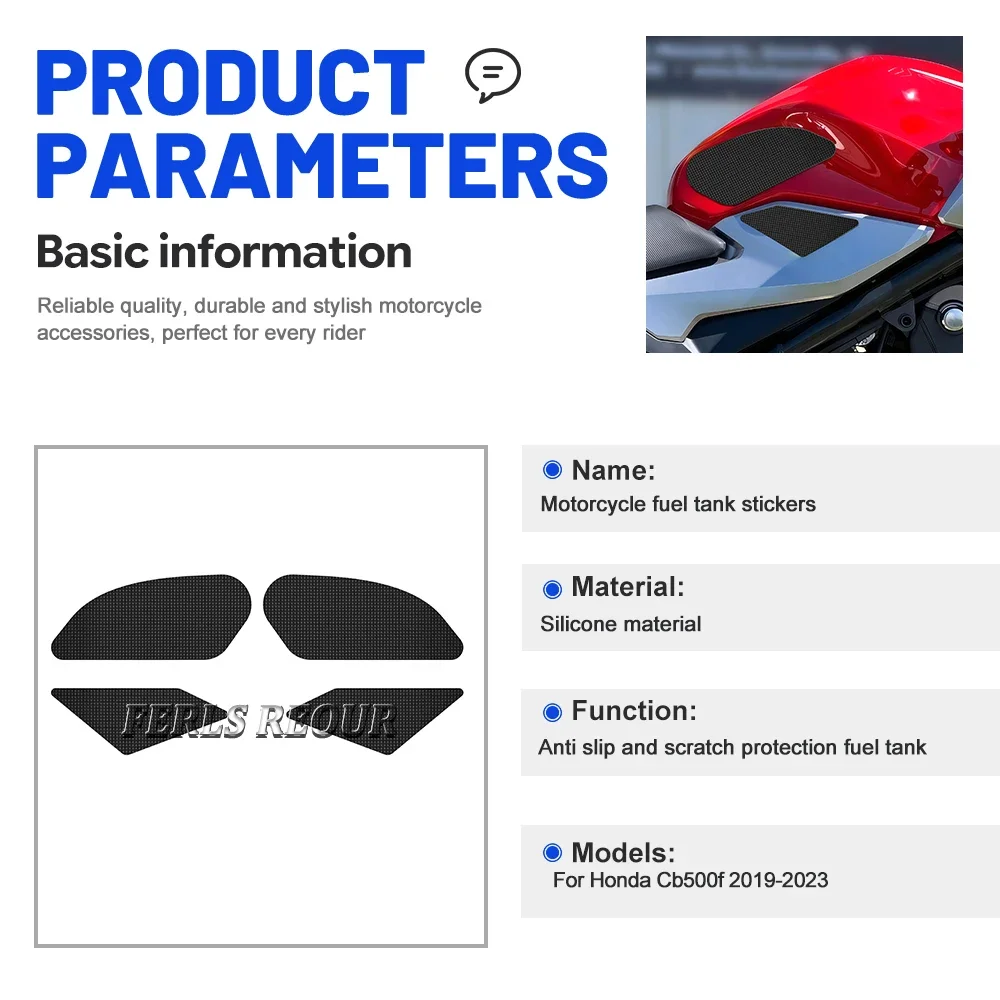 Motorcycle sticker For HONDA CB650R 2019 -2025  Fuel Tank Guard Rubber protective pad antislip Anti Scratch Anti Slip view 2