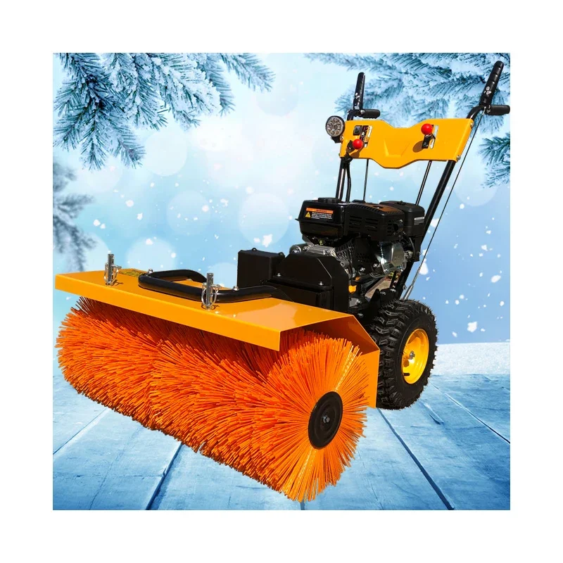 Snow Cleaner Road Sweeper Economic Gas Powered Snow Power Broom Dust Cleaner Road Sweeper machine