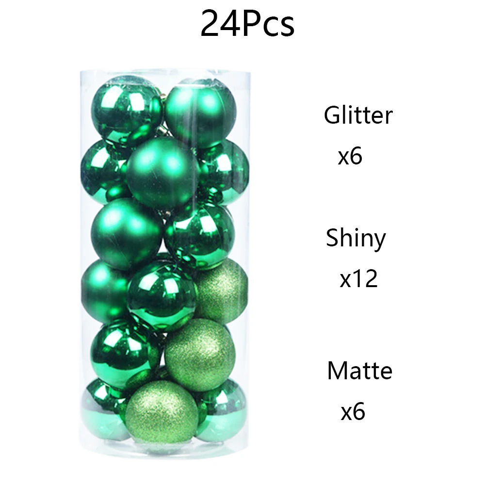 3/4 سنتيمتر 24 قطعة كرات عيد الميلاد الحلي شجرة عيد الميلاد زينة الأحمر الأخضر عيد الميلاد معلقة الكرة عطلة ديكور المنزل السنة الجديدة