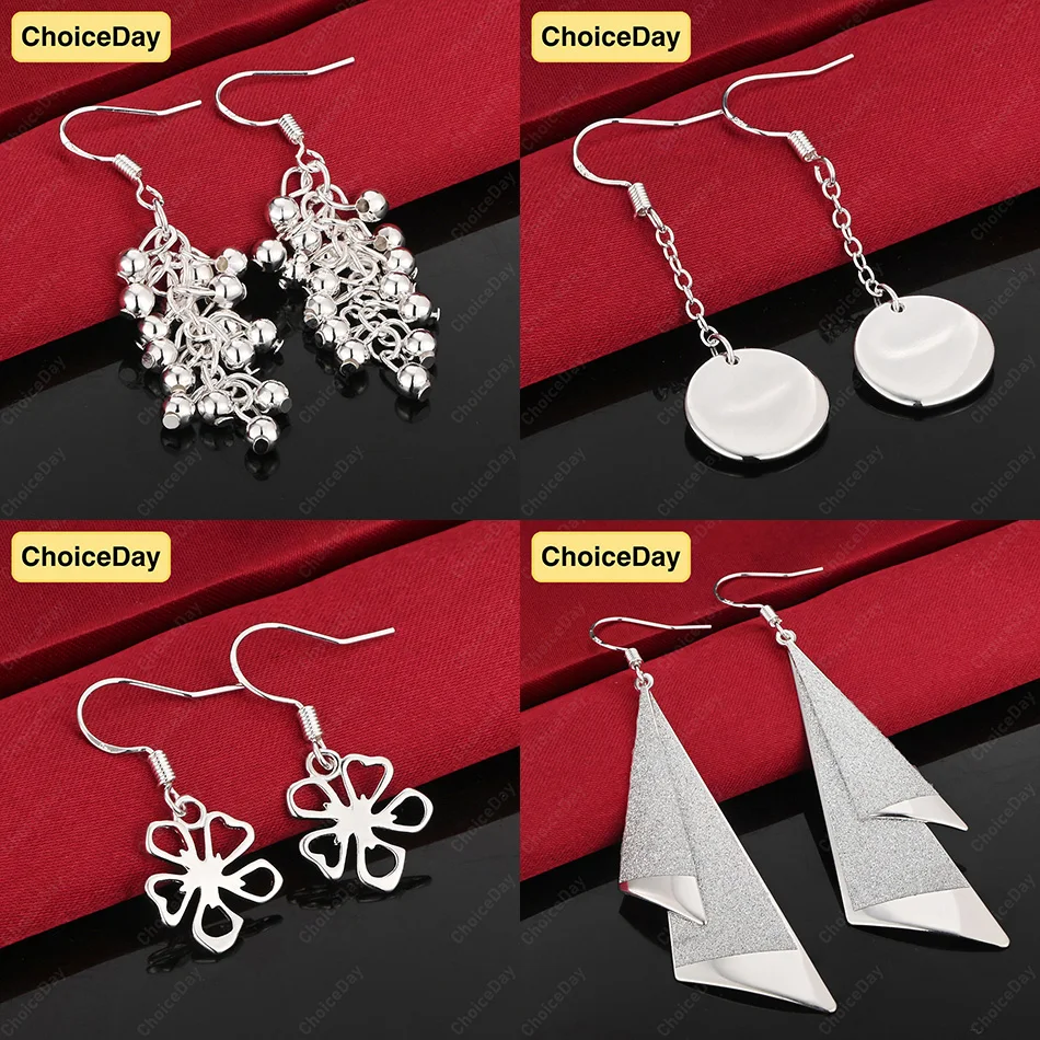 

ChoiceDay 925 Sterling Silver Delicate Beaded Round Drop Earrings Women Accessories Party Wedding