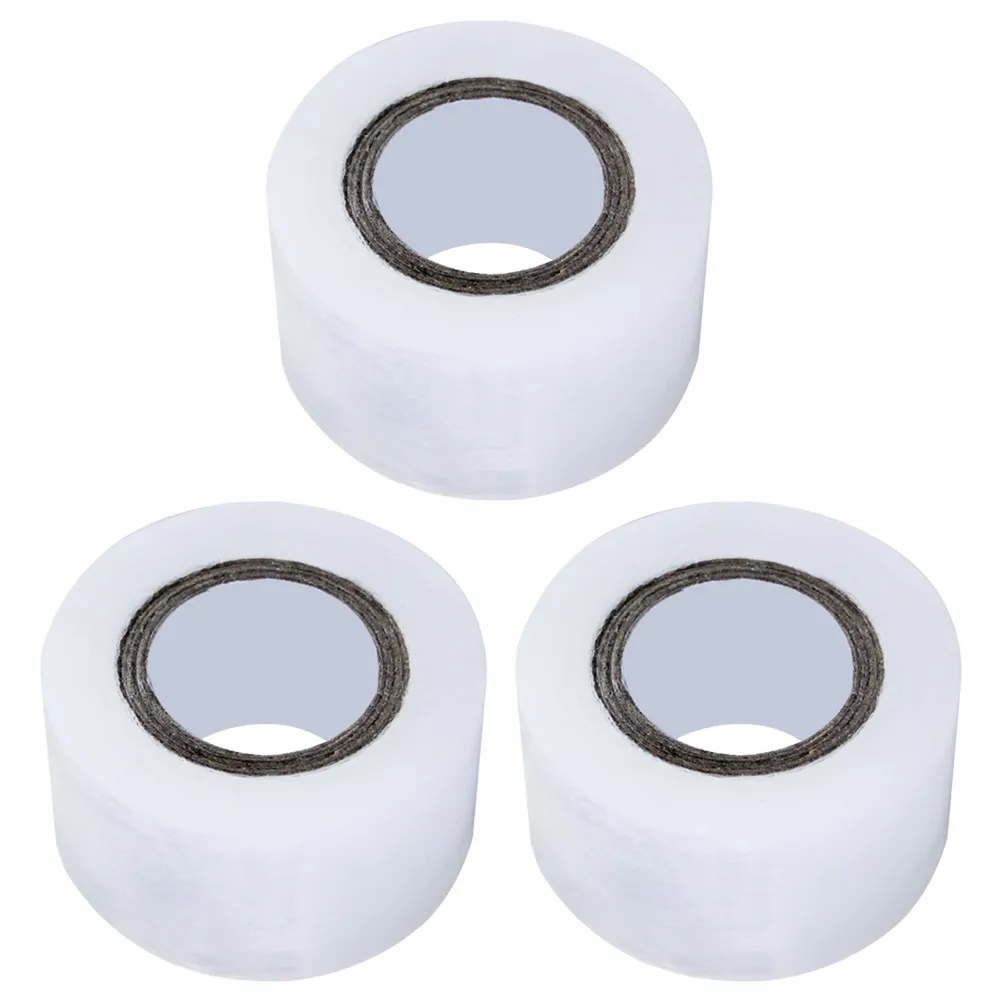 3 Rolls Food Grade Pe Wrap Film Self-Adhesive Clear Stretchable for Vegetable Fruit Packing Neat Bundling Supermarket