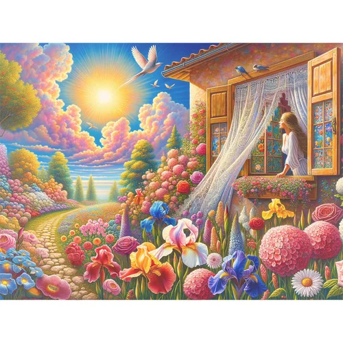 GATYZTORY 캔버스에 숫자 꽃 유화, 프레임 DIY 수공예 장식 페인팅, 60x75cm 