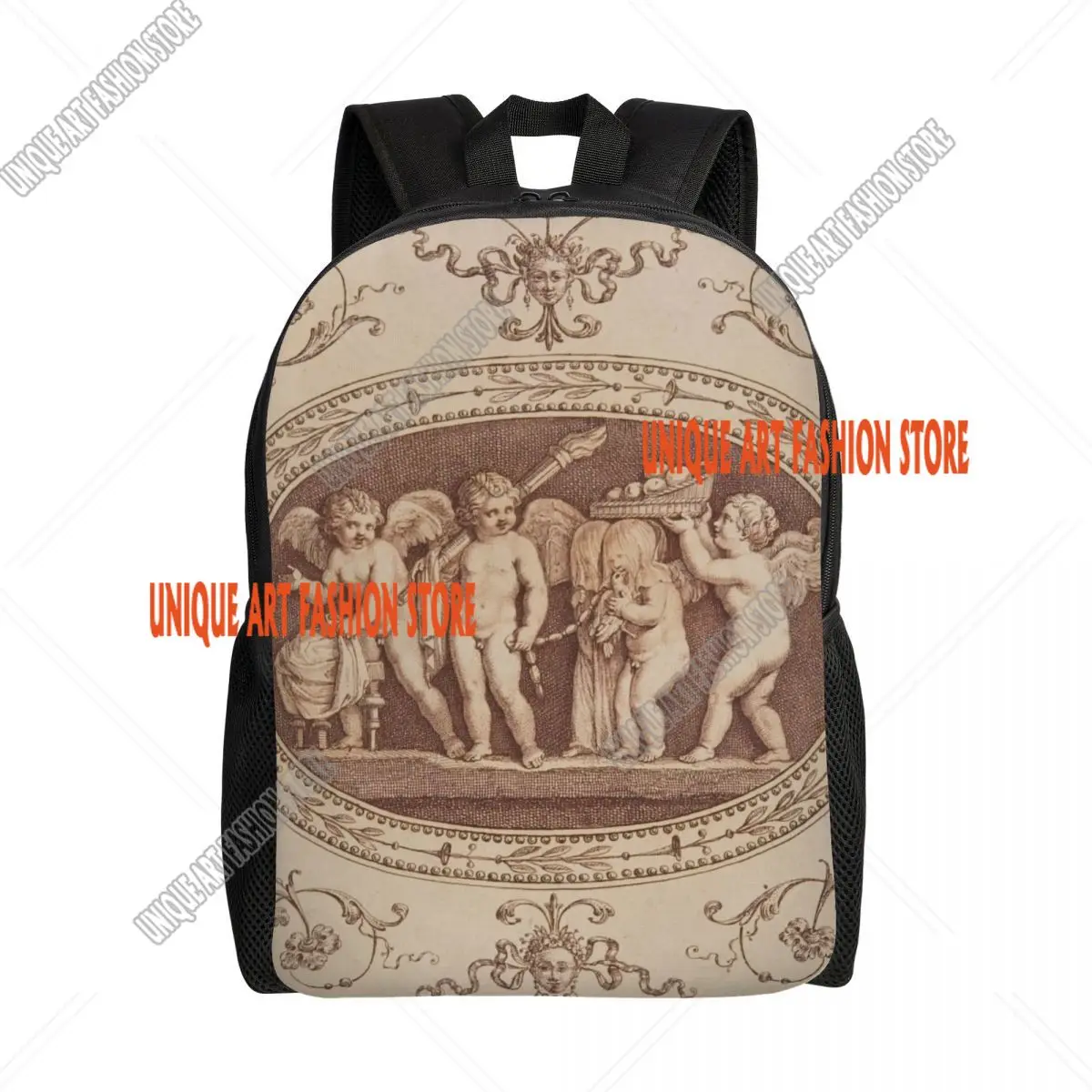 

Рюкзаки «Брак Псаче и Купидона» для мужчин и женщин, водонепроницаемая школьная сумка в стиле Ренессанс с ангелами, сумка для книг с принтом