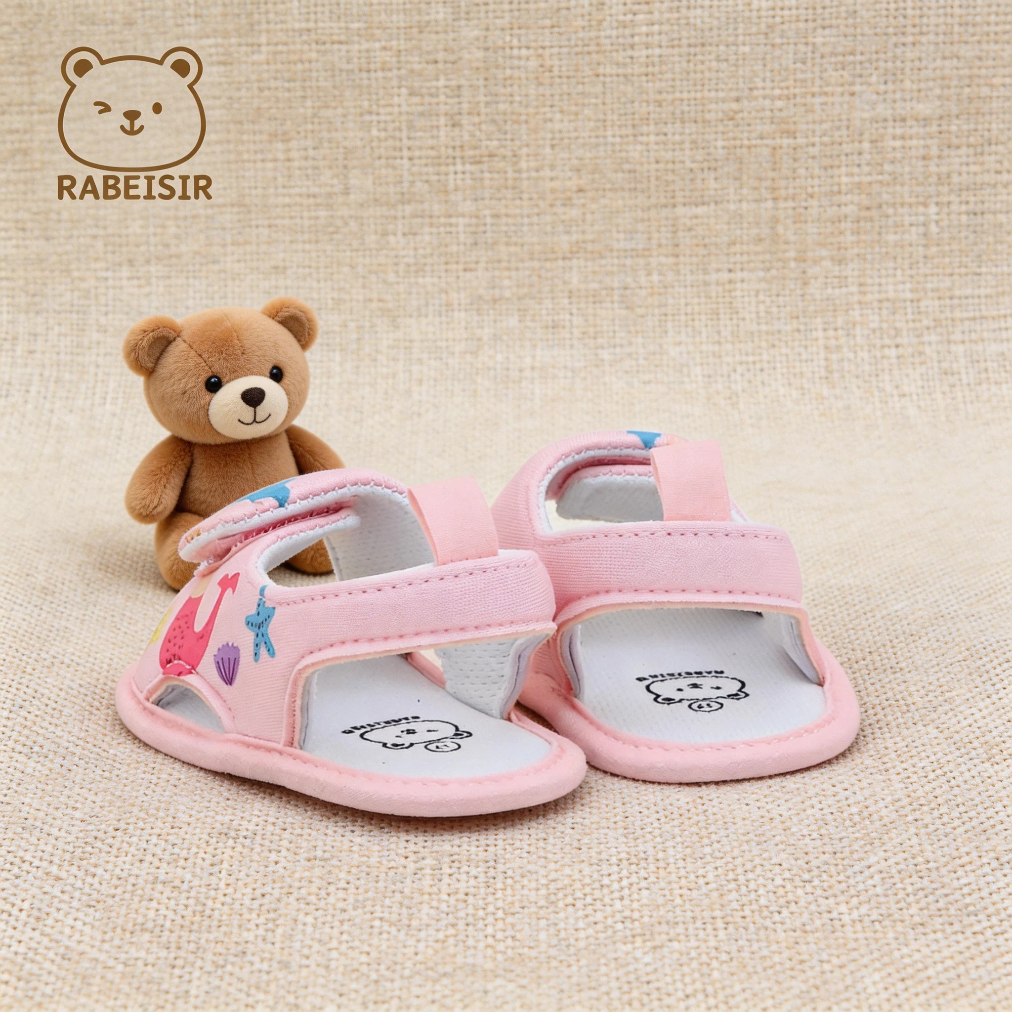 Summer Baby Girl Open-Toe Sandals Cute Fruit Mermaid Print Soft-Soled Toddler Shoes