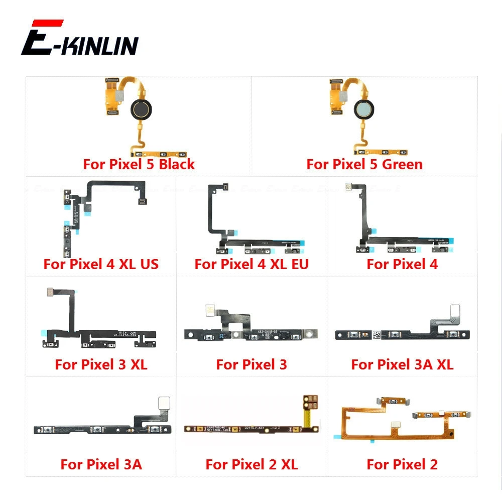 Switch Power ON OFF Key Mute Silent Volume Button Ribbon Flex Cable For Google Pixel 2 3 3a 4 XL 5 5a 4a 4G 5G Replacement Parts