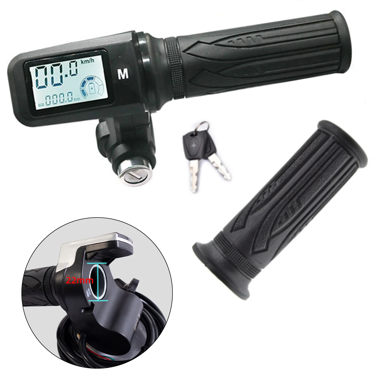 AliExpress Electric Bike Throttle 24V36V48V Accelerator E-Bike TwistThrottle 24-72V Electric Scooter Bicycle Grip Handlebar LED Display