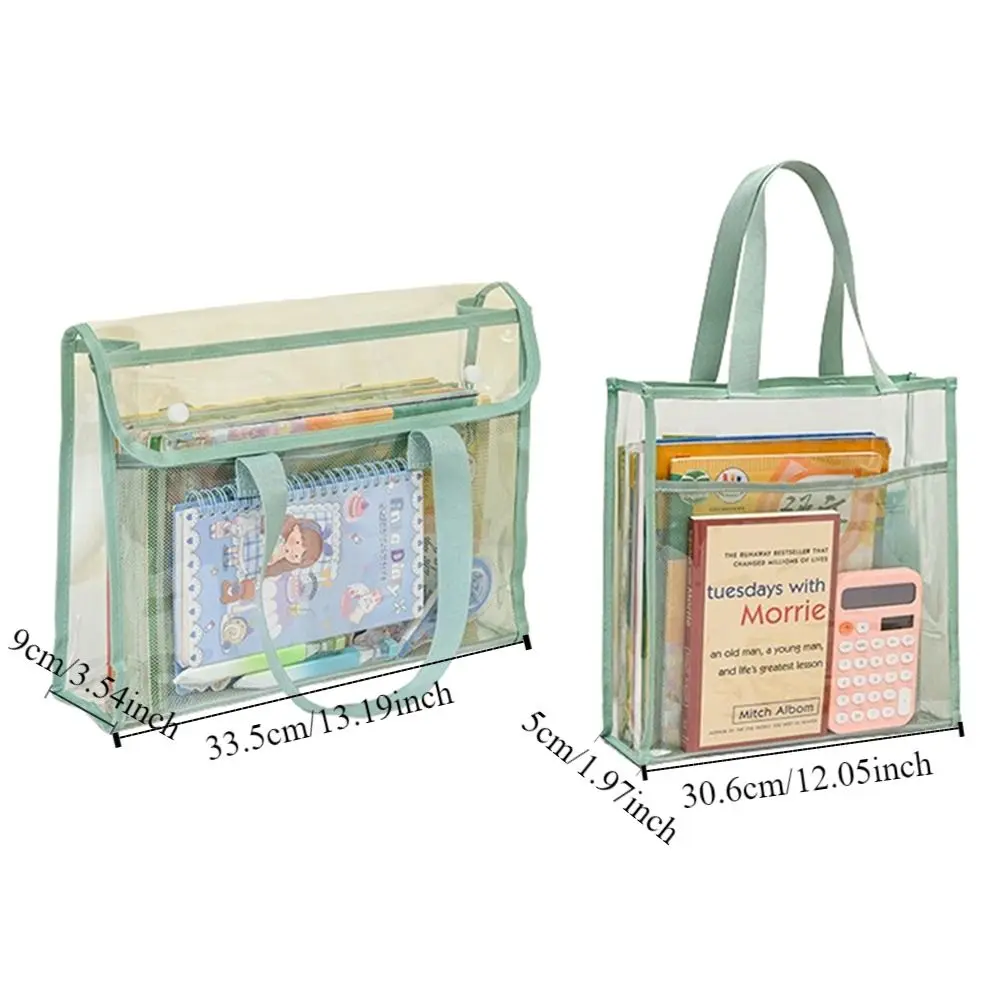 Saco multifuncional do armazenamento do papel do teste, Mesh Transparent File Folder Bag, Double-Layer Partition Tutoring Bag, PVC