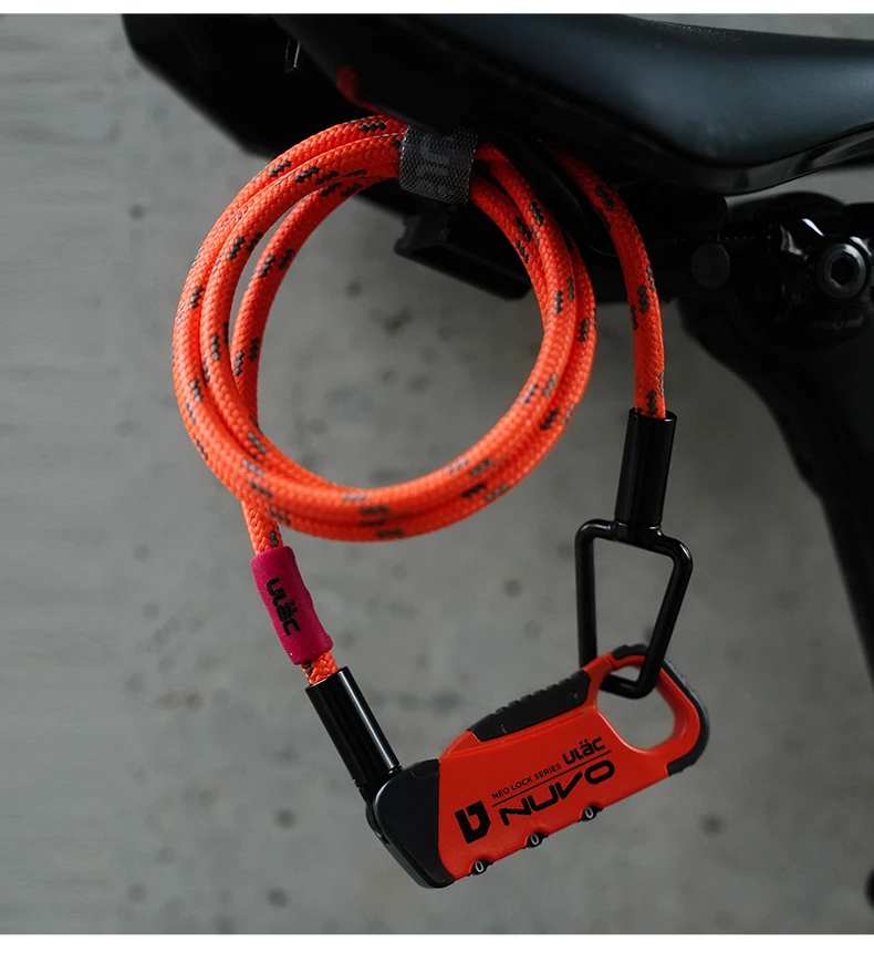 ULAC Fahrradschloss Nuvo Lock mit Dreistelliger Zahlencode-Kombination, Multifunktionales Diebstahlsicherungs-Kabelschloss aus UHMWPE-Geflechtmaterial – Detail 13